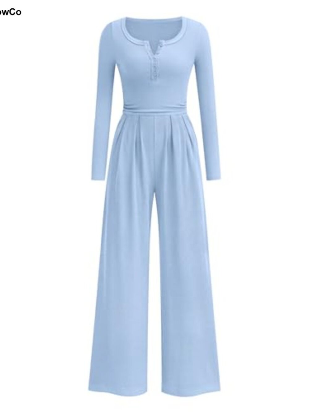 Womens Long Sleeve Wide Leg Jumpsuit One Piece Outfit Casual Dressy